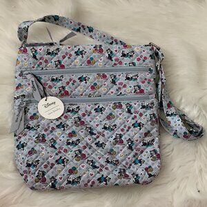 Vera Bradley Gray Quilted Crossbody with Multicolor Disney Figaro Print